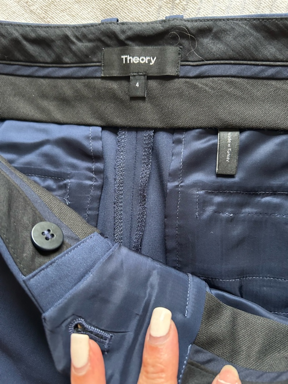 Theory Wool Suit Trousers navy blue size 4 - Picture 6 of 15